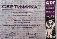 Сертификат Тесленко Анастасия Ярославна