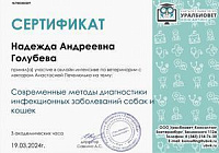 Сертификат Голубева Надежда Андреевна
